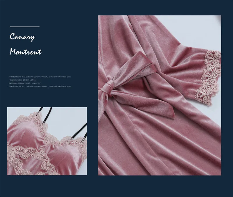 JULY'S SONG модный бархатный женский пижамный комплект из 4 предметов, сексуальные кружевные пижамы, одежда для сна, теплая зимняя ночная рубашка, домашняя одежда