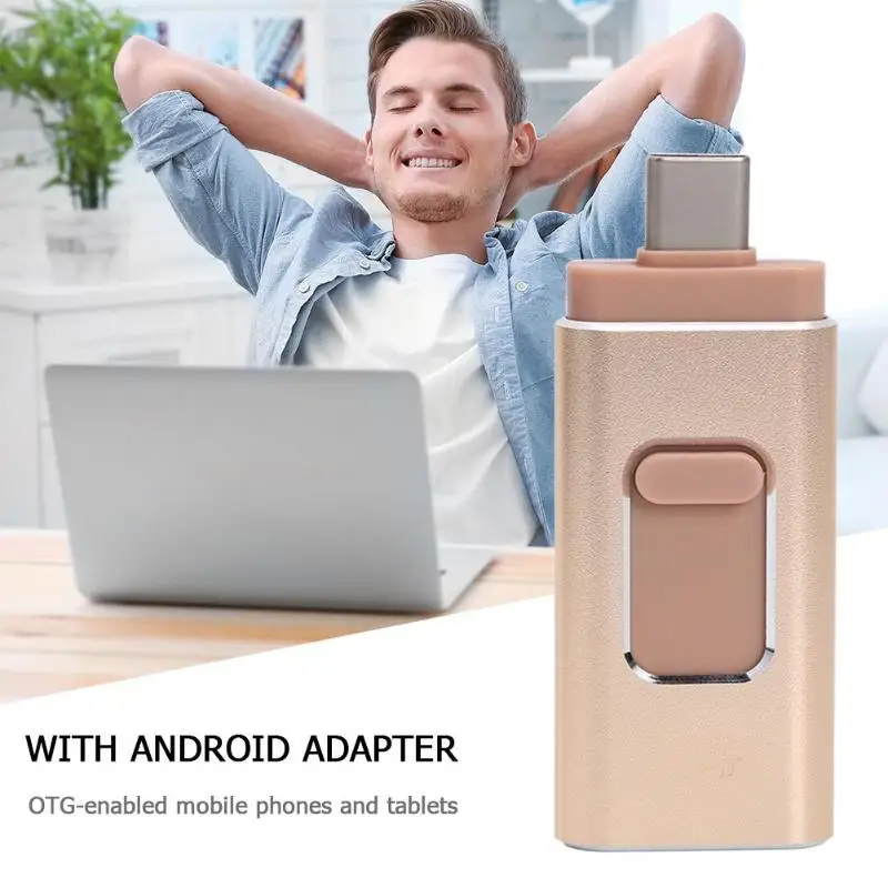 4 в 1 OTG тип-c USB флэш-накопитель 8Pinc 128GB Флешка U диск высокая скорость для смартфонов Lightning/type-C/USB/Miro USB