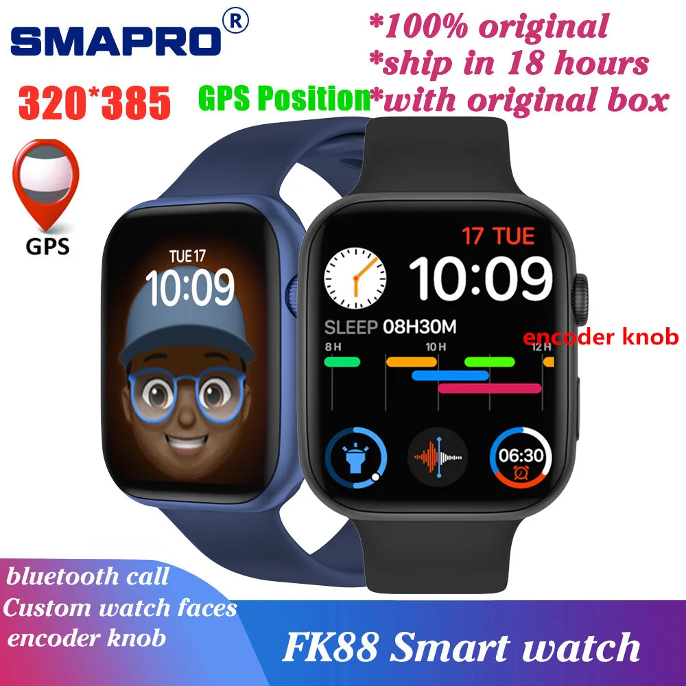 Оригинальные Смарт часы iwo FK88 для женщин и мужчин GPS 1 78 дюйма HD кодировщик ручка