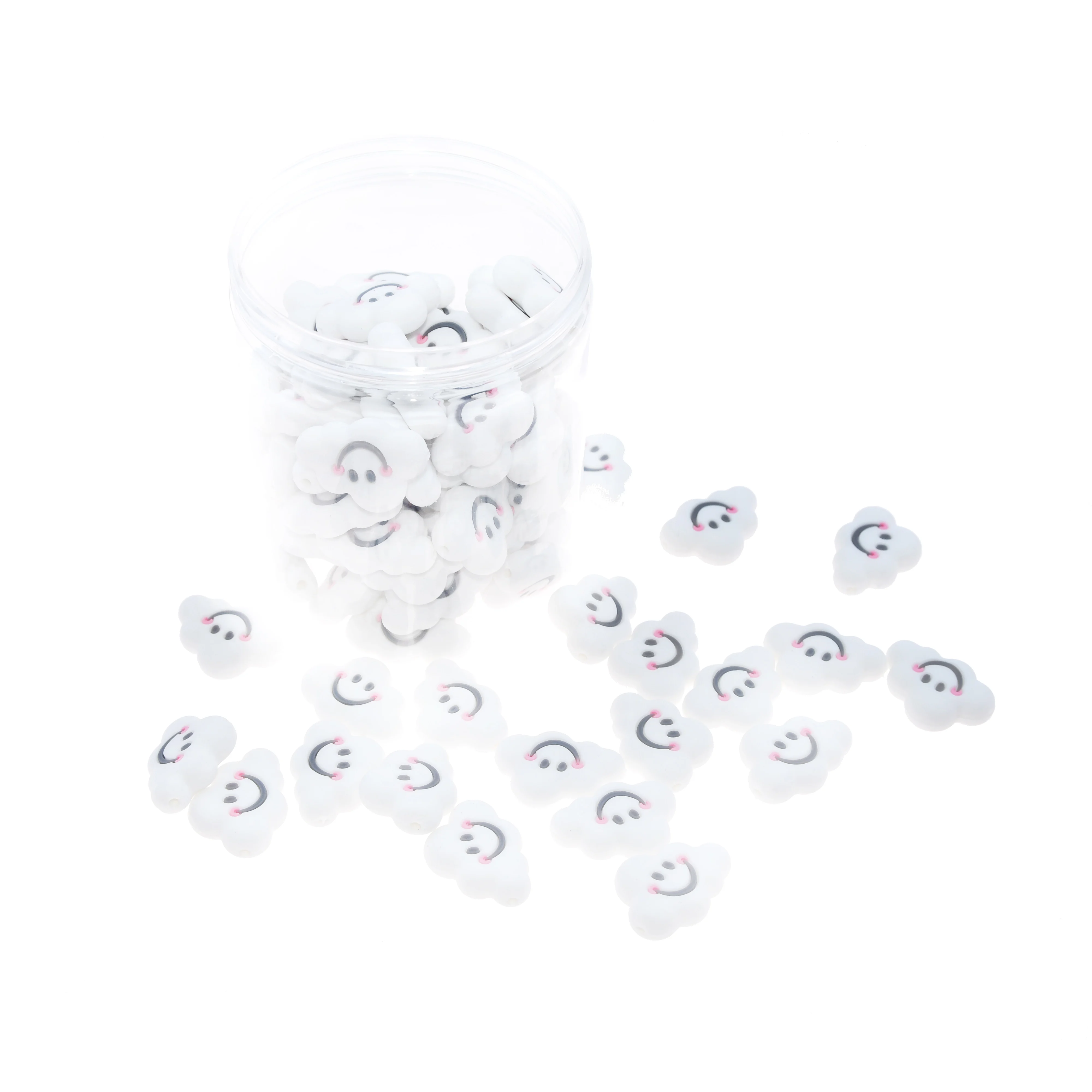 

Happyfriends 10Pcs New Arrival Cloud Silicon Bead Cartoon Cute Baby Teethers Pacifier Chain Clip Necklace Bracelet Jewelry Make