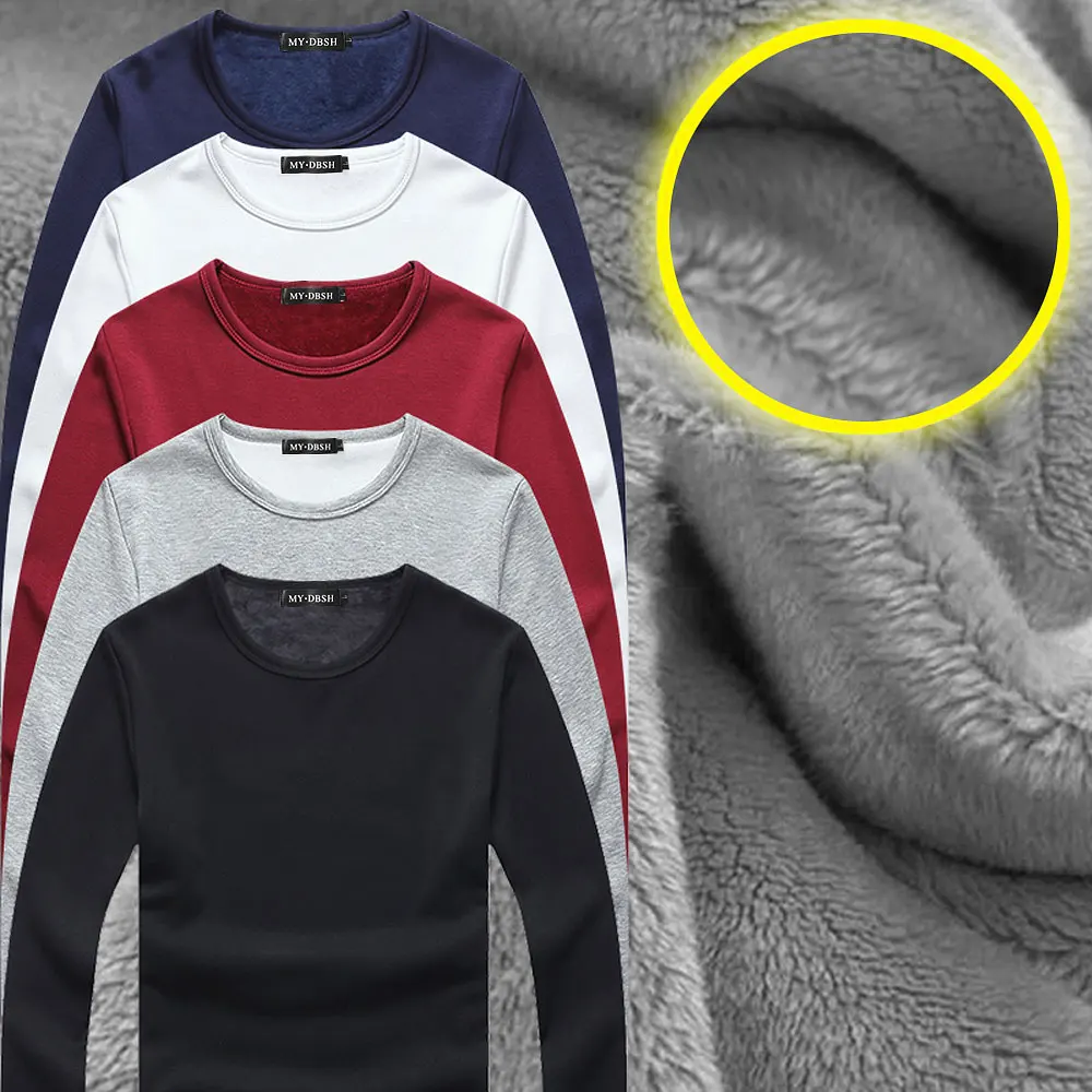 2019 высокое качество осень зима мужская теплая Термофутболка с длинным рукавом
