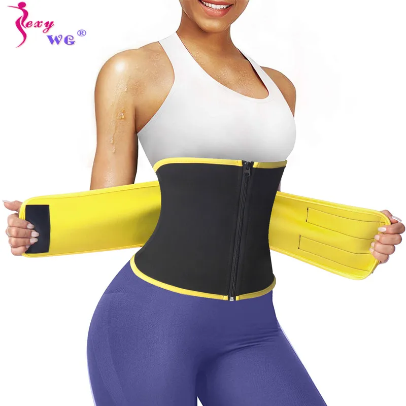 

SEXYWG Neoprene Women Waist Trainer Belt Tummy Control Belly Cinchers Trimmer Strap Zipper Sauna Sweat Workout Slimming Corset