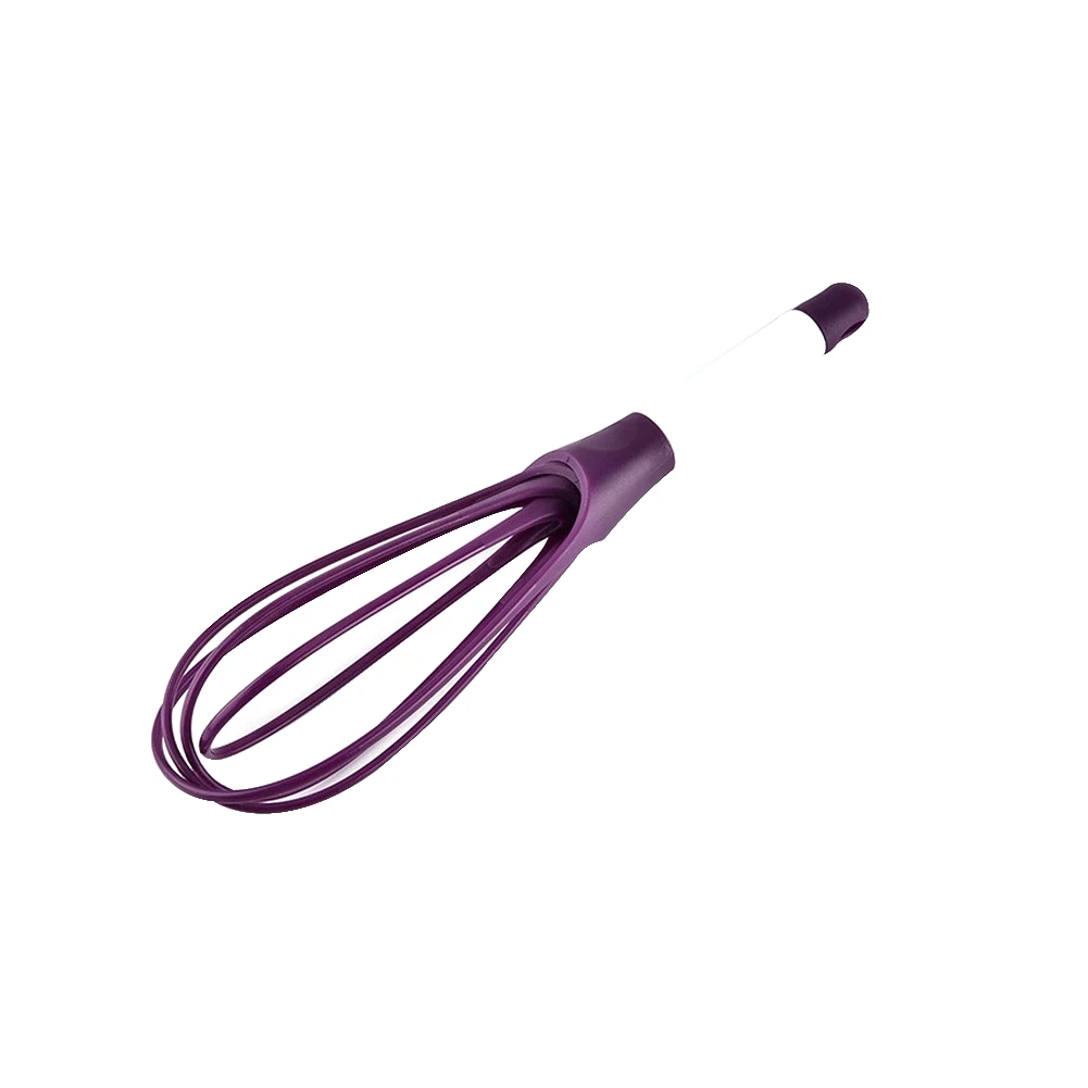 Purple Кухонный венчик, инструмент для выпечки, мешалка, силиконовый вращающийся ручной миксер для взбивания яиц - Цвет: Purple