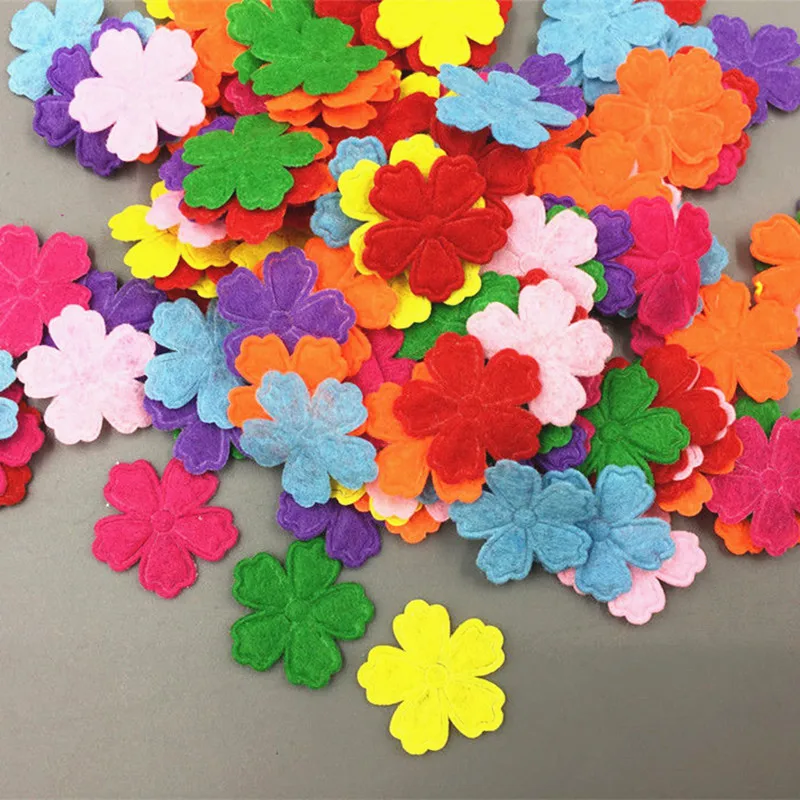 DIY 400pcs Felt Appliques Craft Cherry shape Decorative Scrapbooking 21mm
