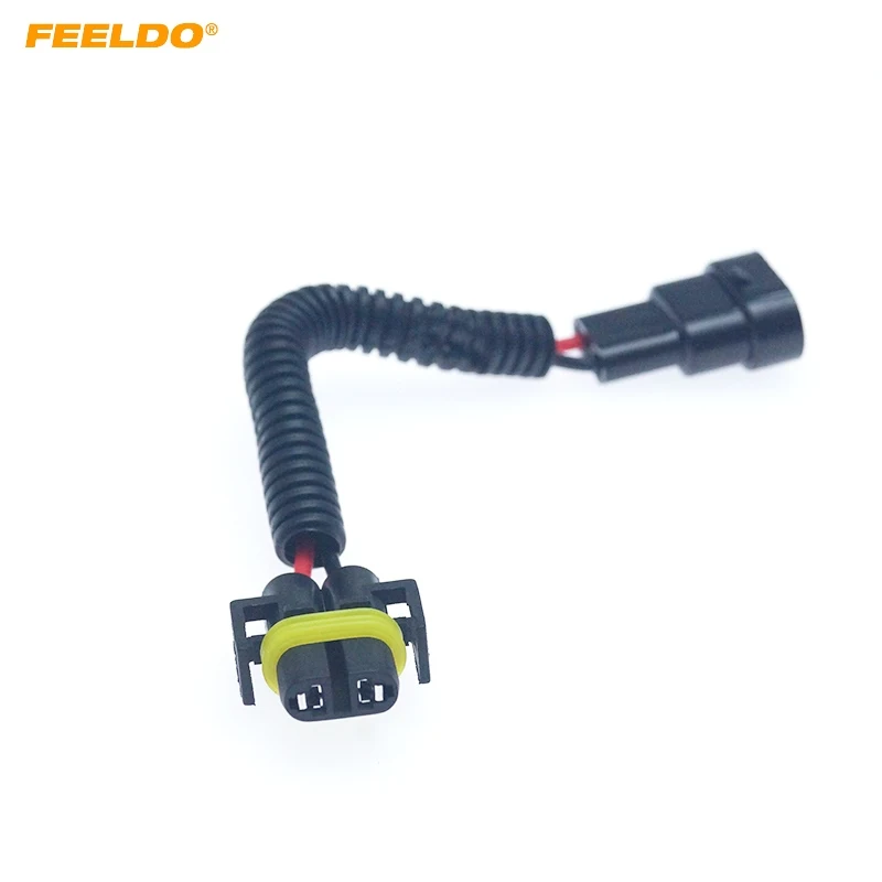 

FEELDO 2Pcs Auto Bulb Lamp Socket Adapter 9005/9006/9012 Female To H11 Male LED HID Headlight Wiring Cable Connector Plug