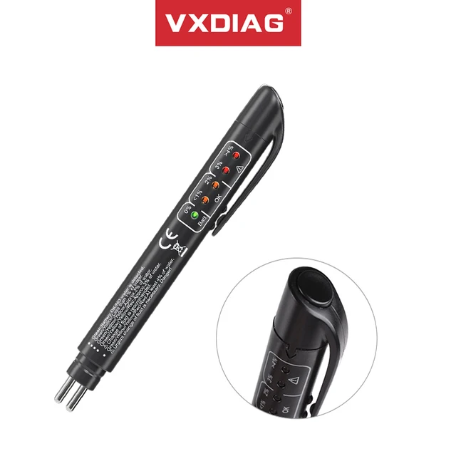 VXDIAG Car Brake Fluid Tester Pen Auto Diagnostic Tools 5 Leds Car Accessories Automotive Testing Tools Brake Fluid Tester 1