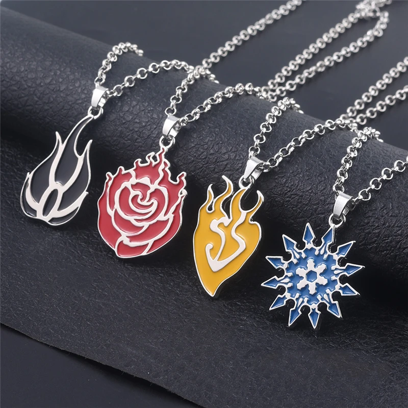 RWBY Подвеска для косплея реквизит Ян Сяо длинное ожерелье Рубиновая Роза Вайс шни Блейк Белладонна женские подарки на Хэллоуин
