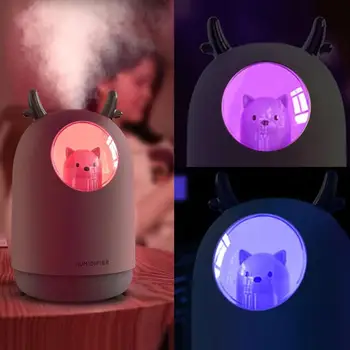 

300ml Bear LED Ultrasonic USB Air Humidifier Aroma Essential Oil Diffuser Car Purifier Aroma Anion Mist Maker Dropshipping