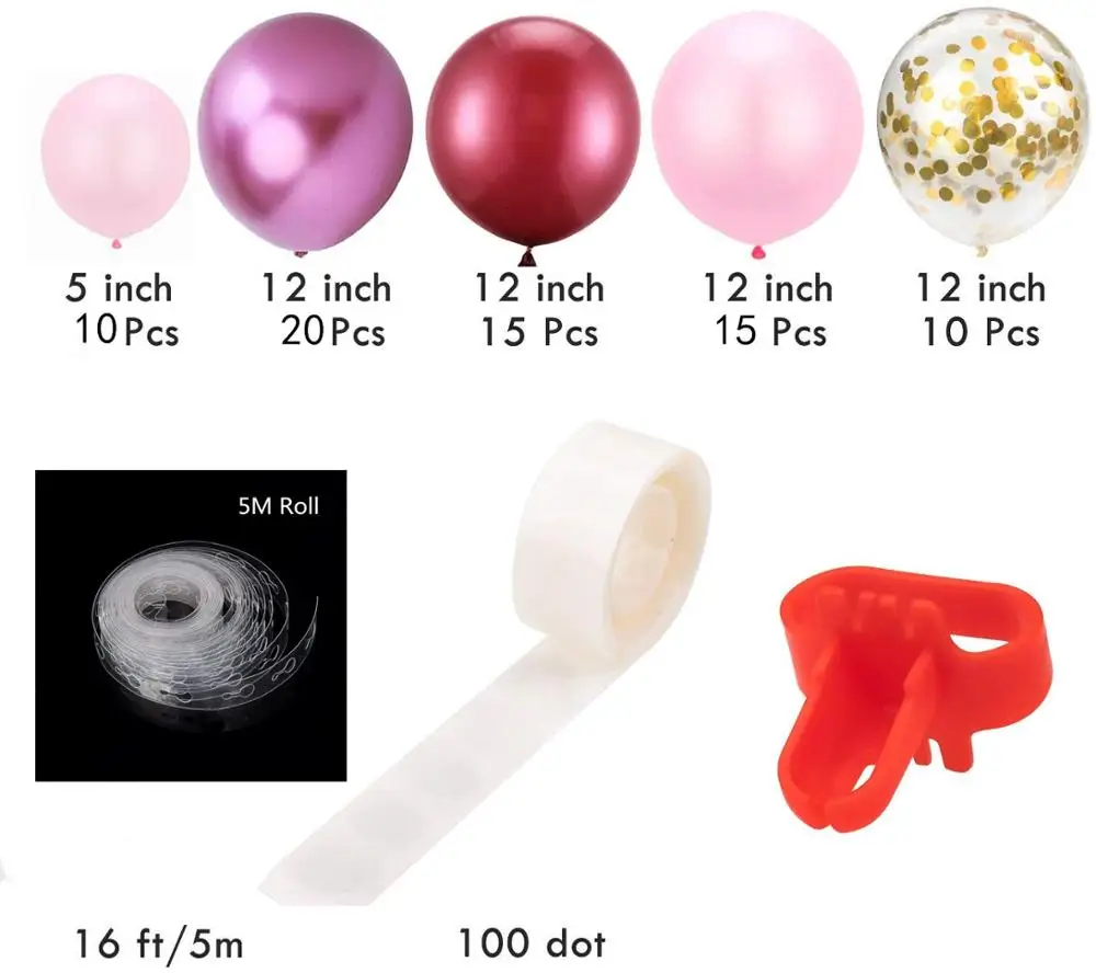 73 шт бордовый Шар АРКА и комплект гирлянды розовый, золотой конфетти розовый красный металл латексные шары набор для свадьбы День рождения Декор