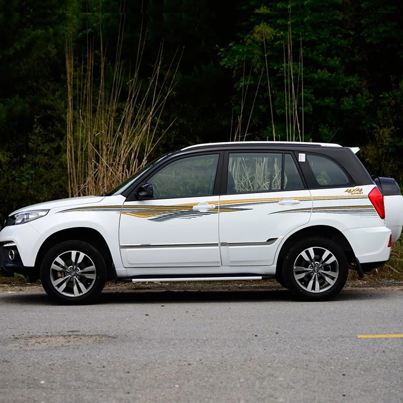 Автомобильная наклейка для CHERY Tiggo3 внешний вид наклейка модификации CHERY Tiggo 3 спорт тело цветные полоски декоративные наклейки