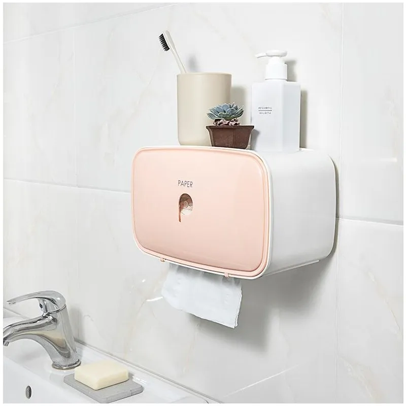

Vidric New Drill Free wall mounted Bathroom ABS Lavatory Toilet Paper Holder Tissue Holder phone holder bathroom accessories