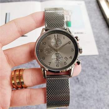 

big dial thin case mesh band luxury brand casual watch