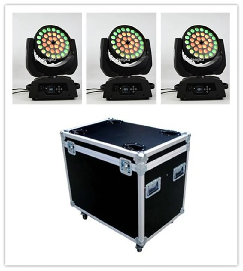 6pcs with flightcase led moving head wash rgbw 4 in 1 36x10w 3 rings control led stage moving head zoom lights