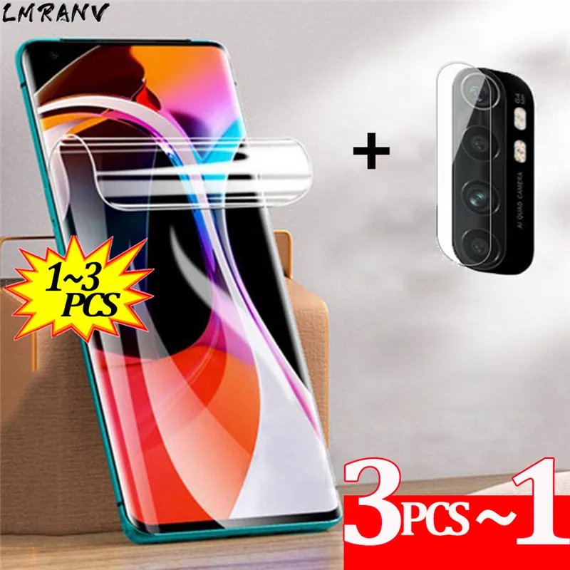 1~3шт Mi Note 10 Lite гидрогель пленка+камеры Xiaomi Redmi Note10 защита для экрана не стекло