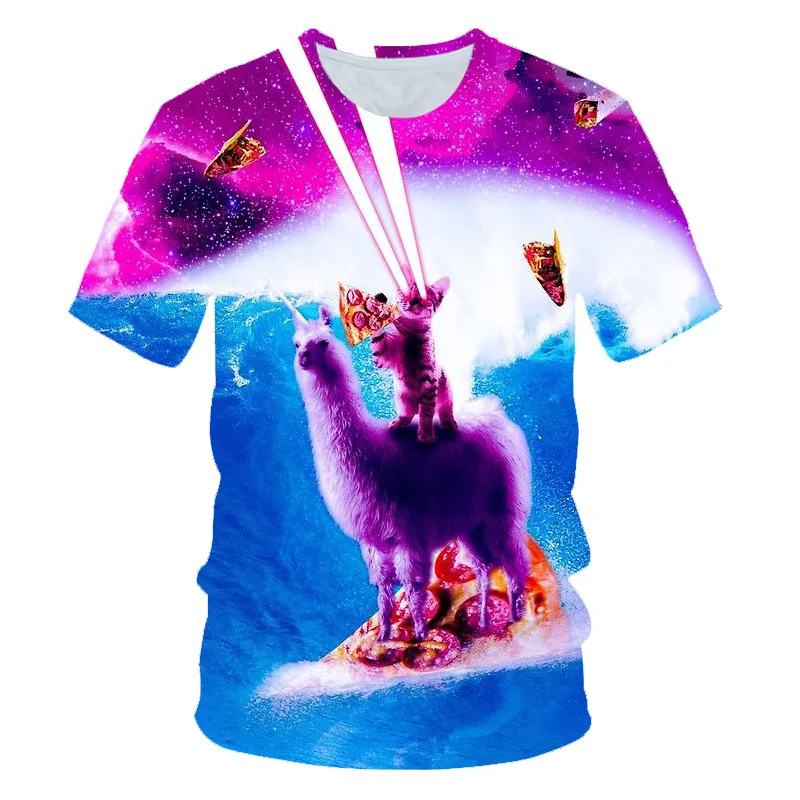 Новейшие футболки с 3D изображением животных для мальчиков и девочек, забавные детские футболки с изображением супер кошки, с милым животным принтом, лидер продаж