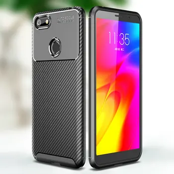 

50pcs/lot Case For Motorola Moto E6 Play Soft TPU Carbon Fiber Anti-Scratch Rugged Back Cover
