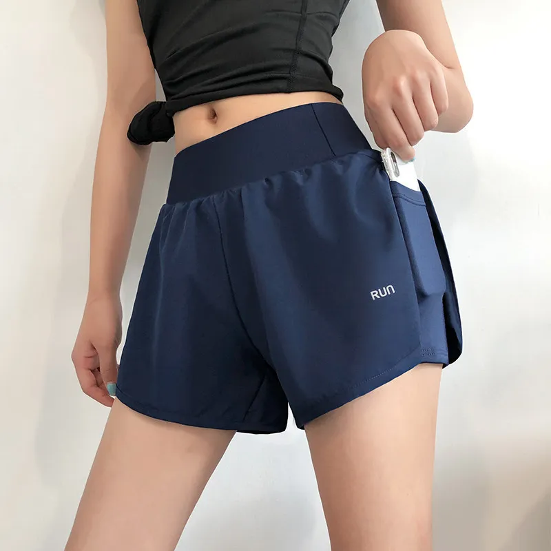 

Sports Shorts Female Anti-Exposure jian shen ku Casual Loose High-waisted Quick-Drying Slit Running Outer Wear Yoga Pants Summer