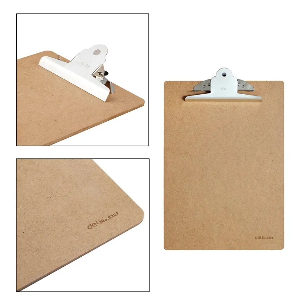 Deli 9224 A4 Wood Clipboard Portable Writing Board Clip Board Office School Meeting Accessories With Metal Clip