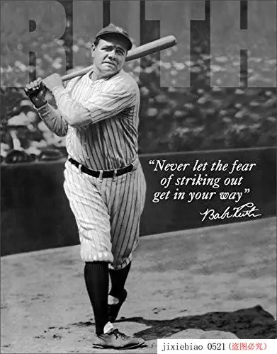 Безнадежное предприятие Babe Ruth-No Fear оловянный знак, 12," W x 16" H