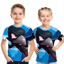 В году, новая летняя детская футболка с изображением стрельбы Мужская футболка с 3D принтом футболка с короткими рукавами и героями мультфильмов для мальчиков и девочек детская одежда