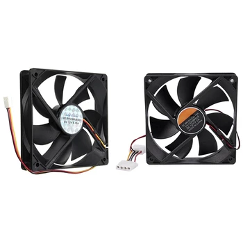 

2pcs Celsius120X120X25Mm Cpu Fan Cooler Radiator Fan Computer Pc 12V Black - 3 Pin & 4 Pin