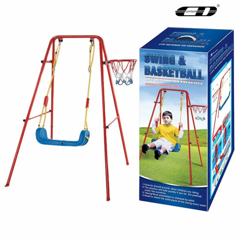 COYDOY PE Soft Board Indoor Recreation Outdoor Field Swing Shooting Toys 2-in-1 Sports Ball Kids Swing Basketball Iron Rack 3
