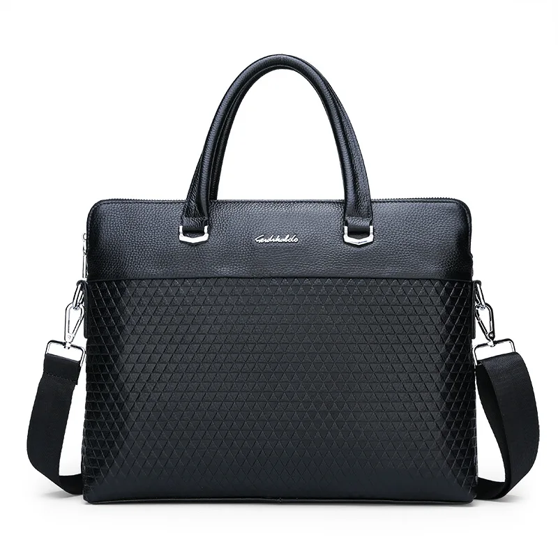 

MEN'S Real-leather Bag 2019 New Style Full-grain Leather Men Business Casual Shoulder Bag/ Hand Bag Oblique Computer Bag