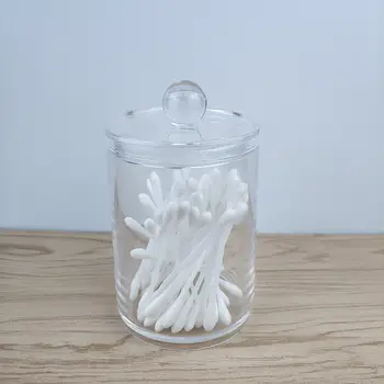 

Multifunctional Round Storage Box Container Cosmetic Makeup Cotton Swab Pad Organizer Jewelry Toothpick Storage Holder Candy Jar