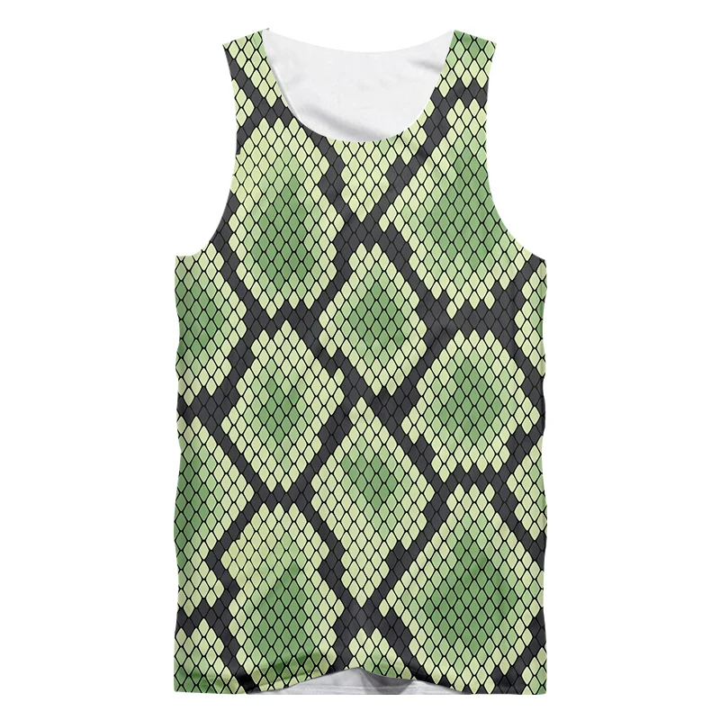 

IFPD EU Size Men New Gyms 3D Tank Tops Print Snake Scale Casual Plus Size 6XL Animal Vest Costume Unisex Summer Sleeveless Shirt