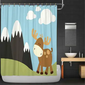 

Baby Deer Shower Curtain,172068 with Hooks,84''W x 72''H
