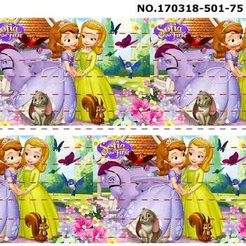 

NEW sales 50 yards 3"75mm lively sofia Princess ribbon printed grosgrain ribbons free shipping 501