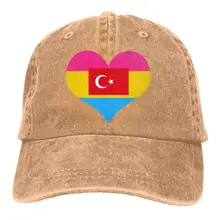 Для мужчин и женщин Регулируемая джинсовая тканевая Кепка-бейсболка Pansexual сердце флаг Турции Кепка в стиле хип-хоп