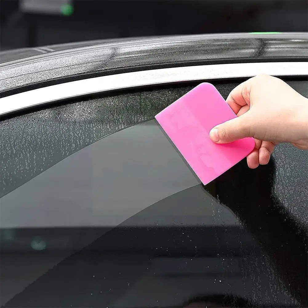 

3 Sizes Pink Scraper Soft Rubber Car Window Squeegee Glass Auto Water Vinyl Scraper Home Wrap Tools Office Tint Wiper