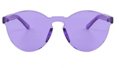 Fashion Driver Goggles Men Women glasses night vision glasses for car Sunglasses Siamese lenses Jelly Color UV Protection - Название цвета: Фиолетовый