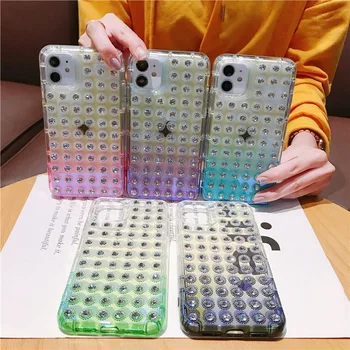 

Glitter 3D diamond crystal gradient phone case for iphone 11 Pro Max X XS XR 7 8 Plus shockproof Protective case