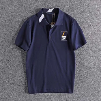 

2020 New men's color blocking and all-around youth Polo Shirt Short Sleeve Korean Trend shirts casual men's top 0111