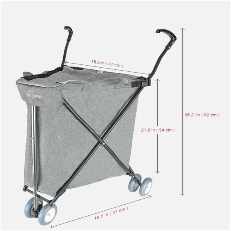 

Supermarket Universal Wheel Shopping Cart Outdoor Folding Trolley Multifunctional Pet Stroller