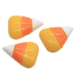 Cute Halloween Cabochons 6 Candy Corn Cabochons #DH102