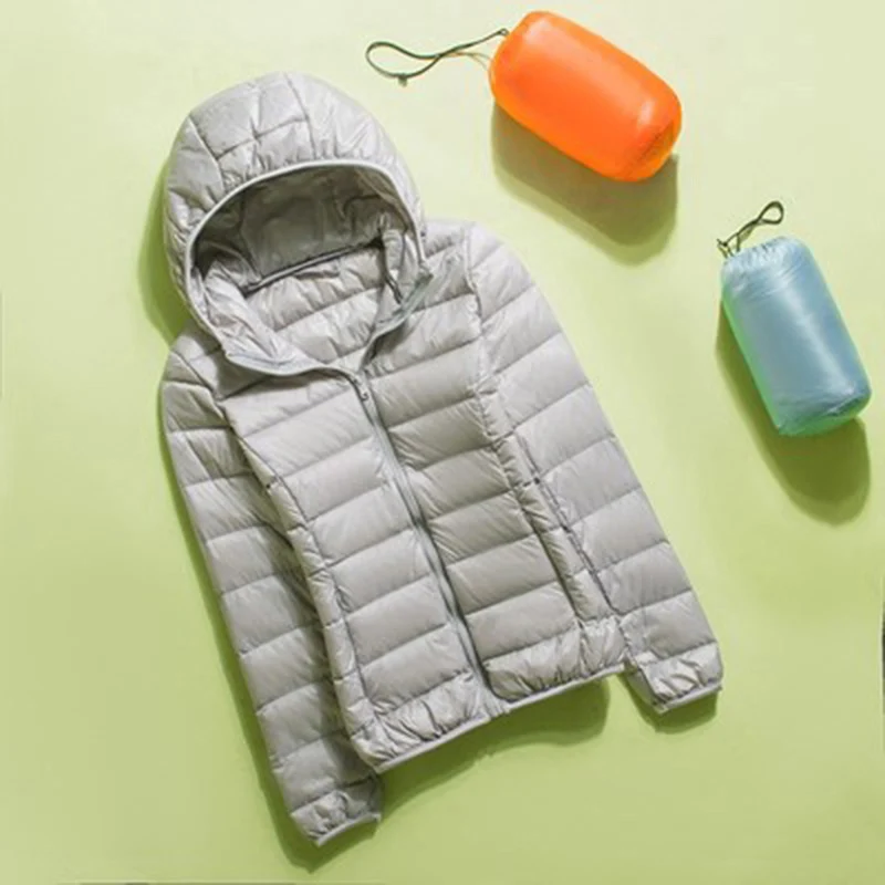 White Duck Down Jacket Warm Coat Parkas 2023 Autumn Winter New Women Ultralight Hooded Parka Down Jacket Female Coat