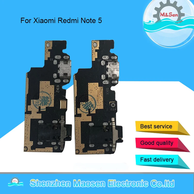 

Original M&Sen New Microphone Module+USB Charging Port Board Flex Cable Connector Parts For Xiaomi Redmi Note 5 Replacement