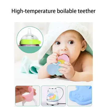 

baby design silicone teether baby Chewable Nursing Mittens Teether Natural stop Sucking Thumb Toy sets