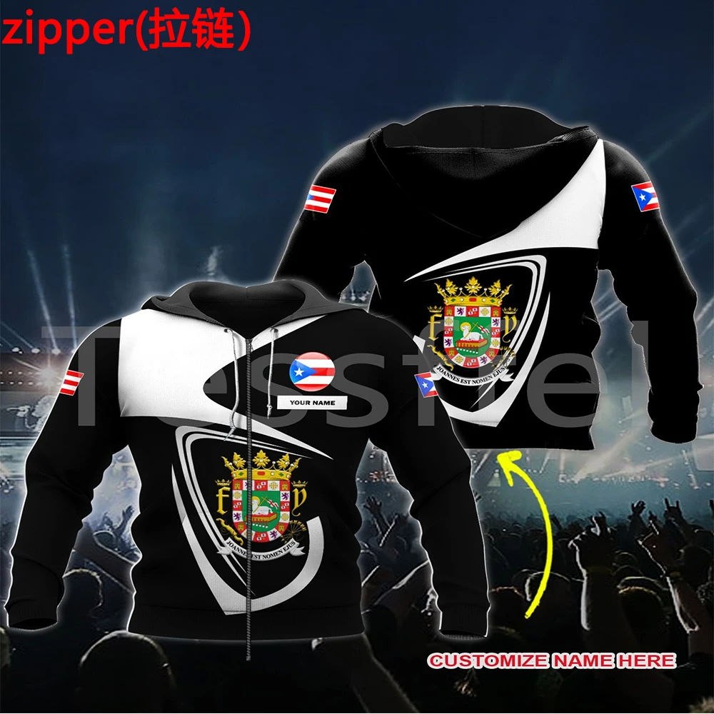 Tessffel Country Flag Puerto Rico Tattoo Emblem 3DPrint Men/Women Harajuku Pullover Casual Funny Hoodies Unisex DropShipping A18