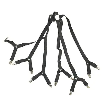 

Six Sided Adjustable Bed Quilt Sheet Grippers Clips Fasteners Slip Proff Holder Elastic Bands Crissocross Suspenders Mattresses