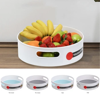 

Multifunctional Non-Slip Rotating Storage Tray Safe Kitchen Seasoning Box Cosmetic Storage Tray Desktop Snack Fruit Dish