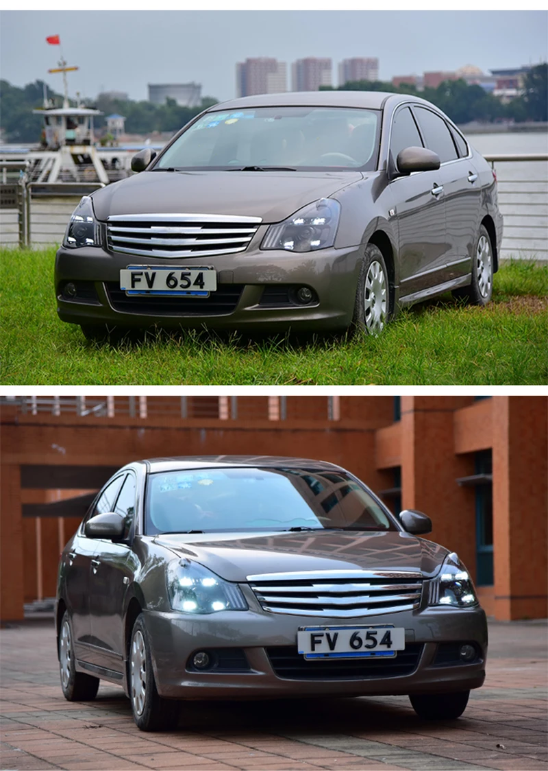 Автомобильные фары Cellacity для классического 2008- Nissan Sylphy, Головной фонарь, светодиодный, DRL, объектив, налобный фонарь H7 D2H HID