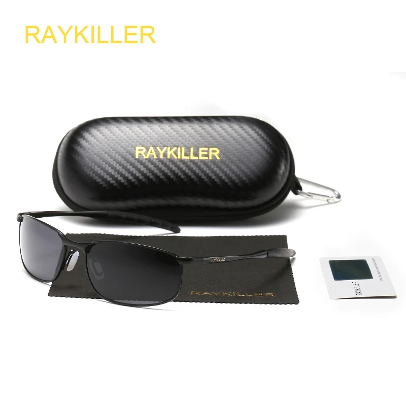 RAYKILLER Mens Polarized Sunglasses for Sports Outdoor Driving Sunglasses Men Metal Frame Sun Glasses gafas de sol