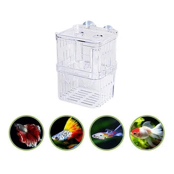 

1PCS Multifunctional transparent small fish tank breeding isolation box aquarium feeding box incubator pet farm supplies