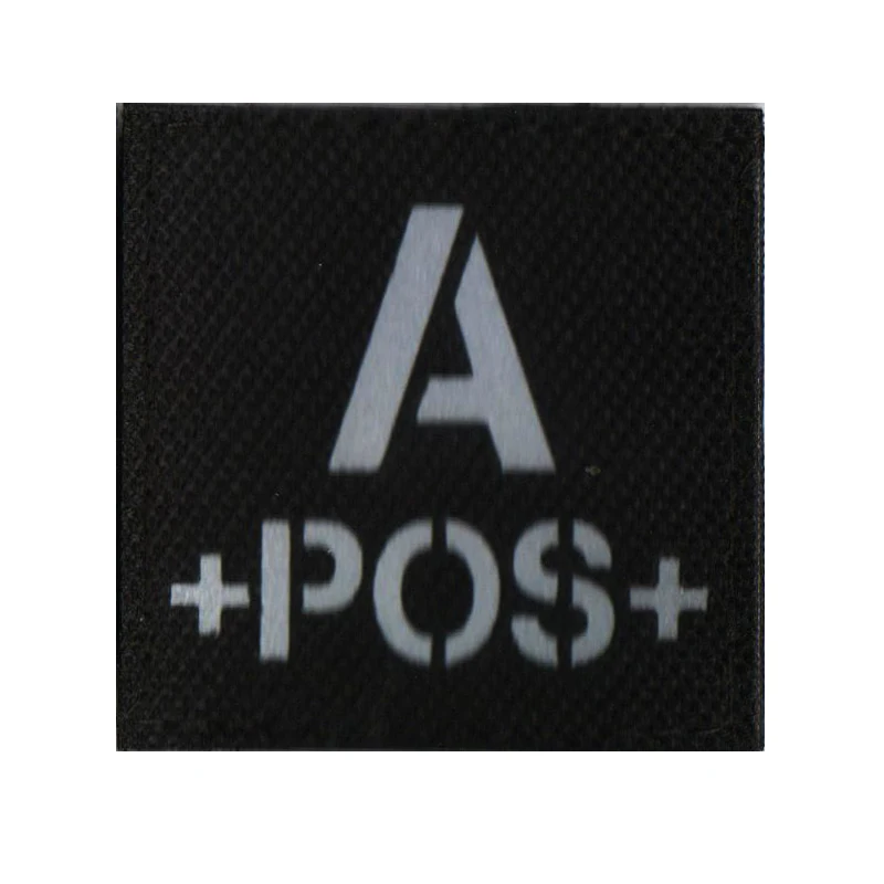 A2 Creatril инфракрасный в темноте нашивка с группой крови A+ B+ O+ AB+ pos-патч обратный CP Военная Боевая нашивка значок с петлей крючка - Цвет: A2