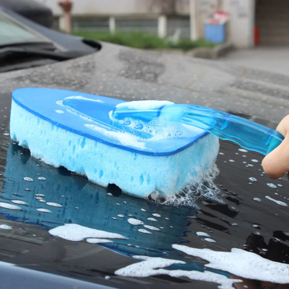 

New Arrival Car-styling Car Wash Clean Sponge Brush Glass Cleaner Blue Wave Car Wash Triangle Car Accessiories