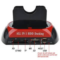 hdd כונן קשיח עגינה משולבות HDD תחנת Dual USB 2.0 2.5 / 3.5 אינץ IDE SATA HDD חיצוני Box כונן קשיח מארז Card Reader (5)